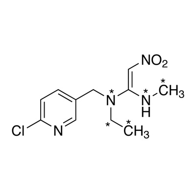 Nitenpyram (methyl-¹³C, ethyl-¹³C₂, 99%; ethenediamine-¹⁵N₂, 98%) 100 µg/mL in methanol
