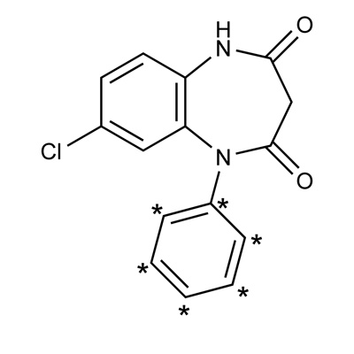 Clobazam (ring-[C]-¹³C₆, 98%) 50 µg/mL in methanol, CP 95%