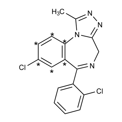 Triazolam (ring-[𝑎]-¹³C₆, 98%) 50 µg/mL in methanol, CP 95%