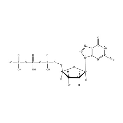 2′-Deoxyguanosine 5′-triphosphate, ammonium salt (¹³C₁₀, 98%; ¹⁵N₅, 96-98%) CP 90% (in solution)