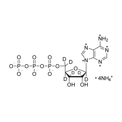 Adenosine 5′-triphosphate, ammonium salt CP 90% (¹⁵N₅, 98%; ribose-D₆, 98%) (in solution)
