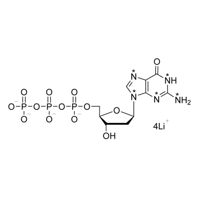 2′-Deoxyguanosine 5′-triphosphate, lithium salt (U-¹⁵N₅, 98%) CP 90% (in solution)