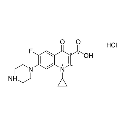 Ciprofloxacin·HCl (2,3,carboxyl-¹³C₃, 99%; quinoline-¹⁵N, 98%) 100 µg/mL in methanol