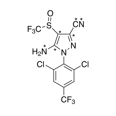 Fipronil (3-cyano,pyrazole-3,4,5-¹³C₄, 99%; 3-cyano,5- ¹⁵N₂, 98%) 100 µg/mL in MTBE
